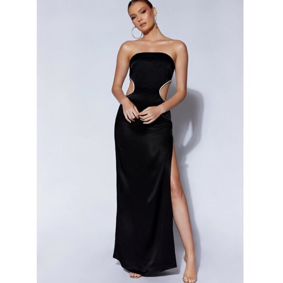 Meshki Dresses & Skirts - Meshki LAWRY Diamante Cut Out Maxi Dress Black NWT Size Medium